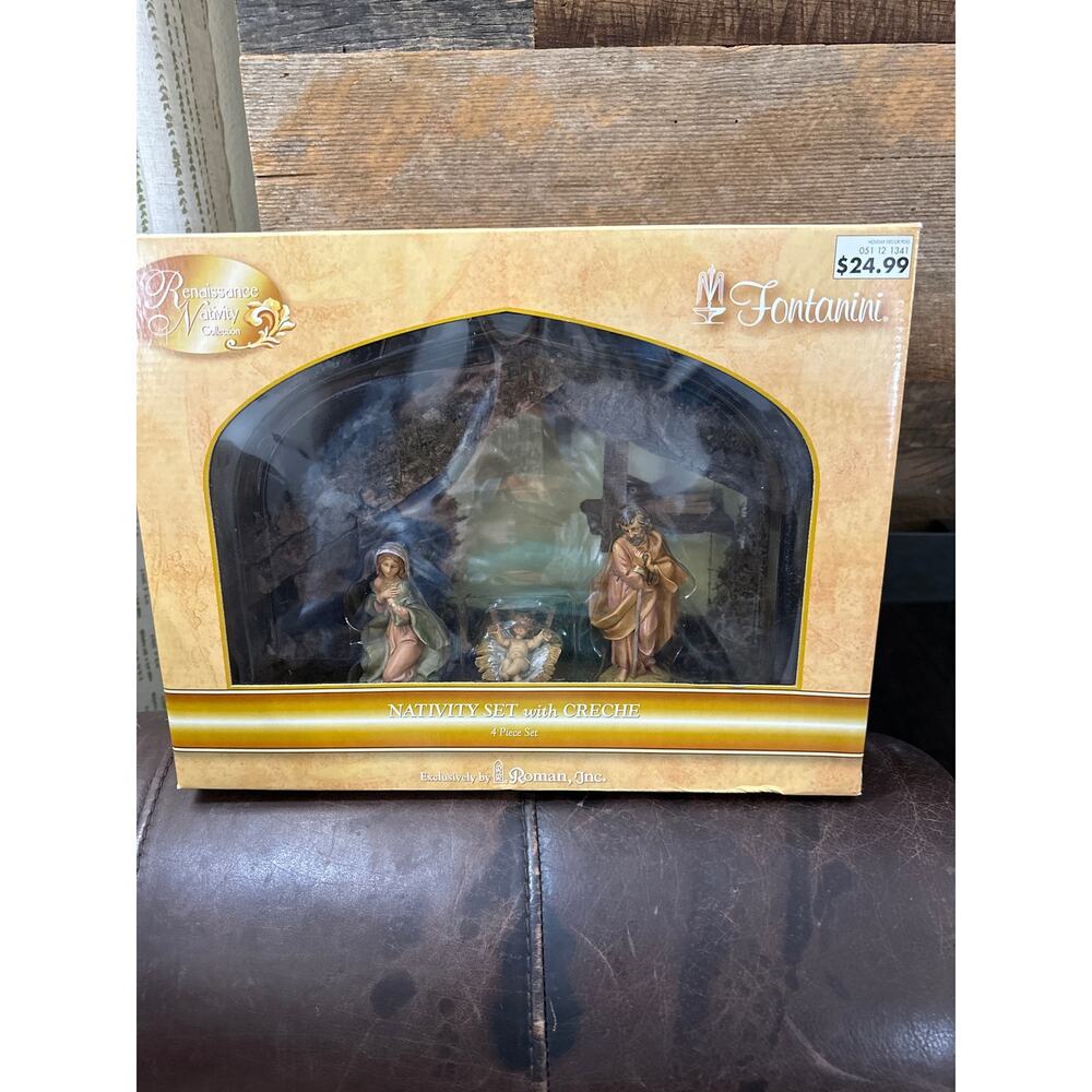 Fantanini Renaissance Nativity Set in Box, 4 PCs, Crèche. By Roman Inc. c 2005